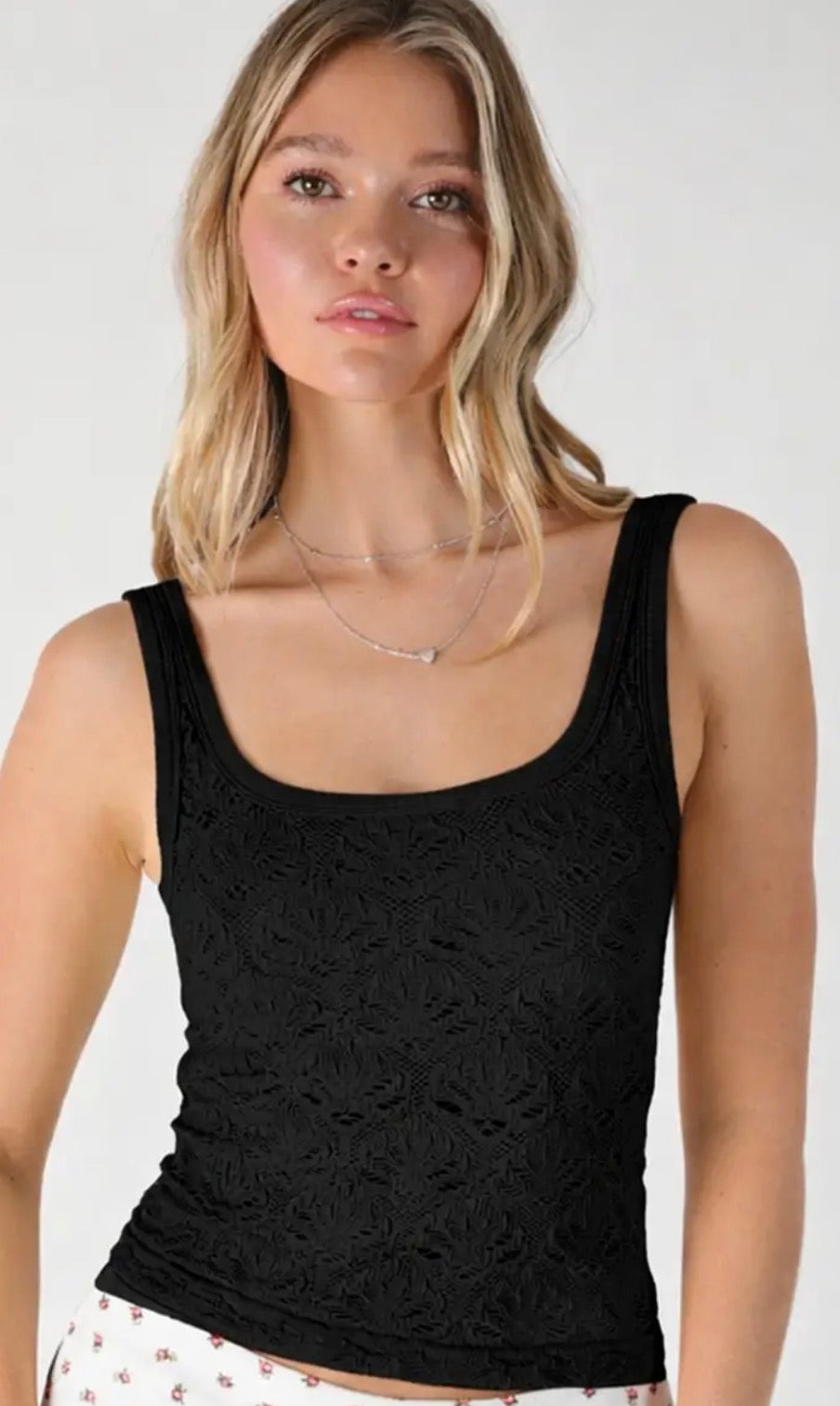 Midnight Romance Black Lace Tank Top