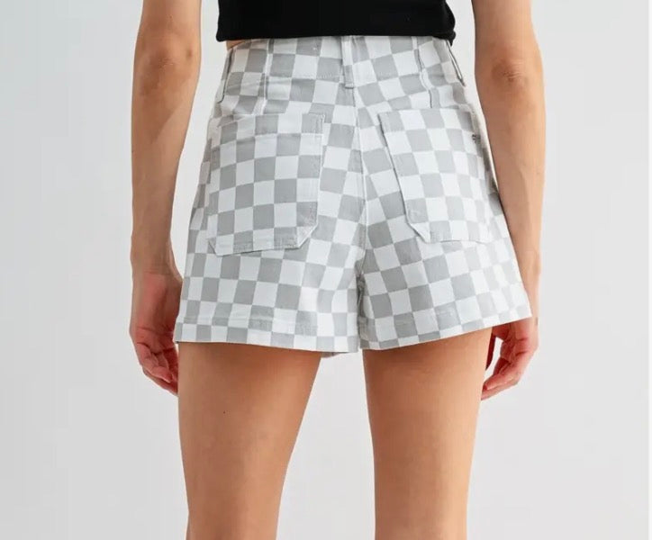 Grey Checkered Charm shorts