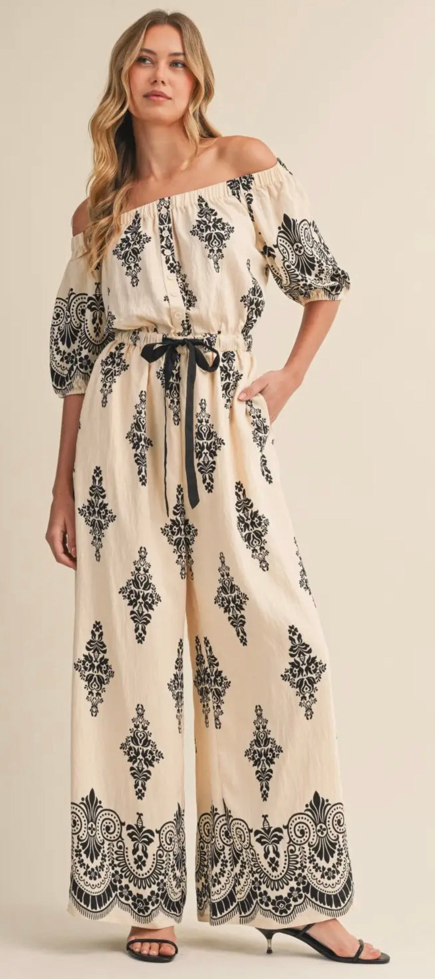 Monroe Market Off-Shoulder Jumpsuit