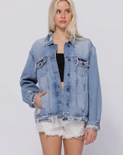 Hidden oversized denim jacket