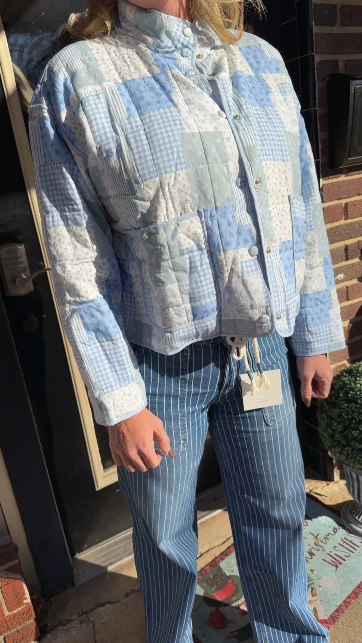 Blue patchwork jacket