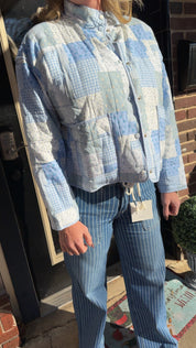 Blue patchwork jacket