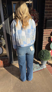 Blue patchwork jacket