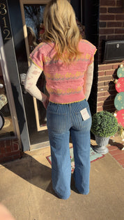 Pink crotchet tee