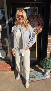 Vervet sage & off white striped jeans