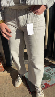 Vervet sage & off white striped jeans