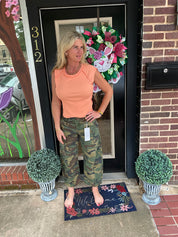 Risen “Camo Cutie” Barrel Jeans