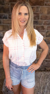 Pink and white blouse