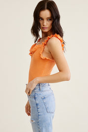 Ruffle strap bodysuit