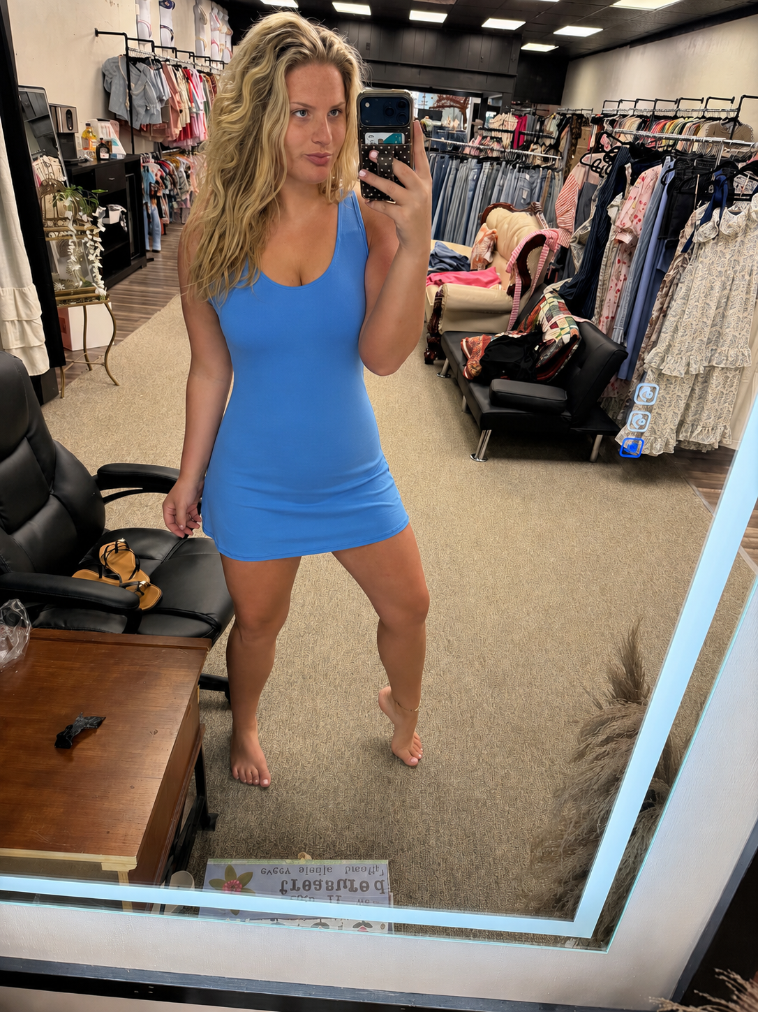 Sky blue athletic dress
