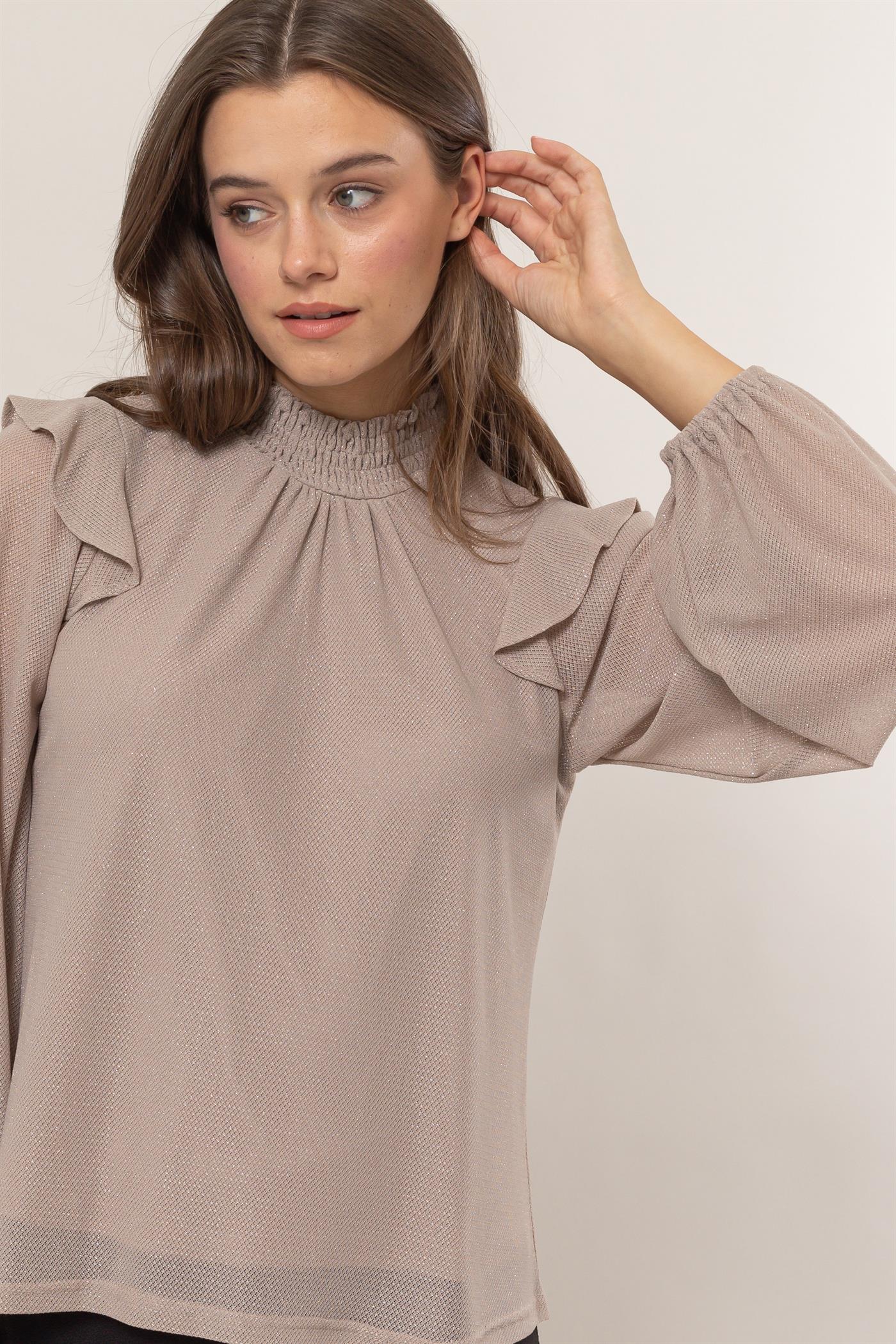 amber and taupe knit