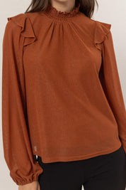 amber and taupe knit