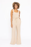 Gauze wide leg jumpsuit