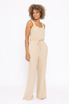 Gauze wide leg jumpsuit