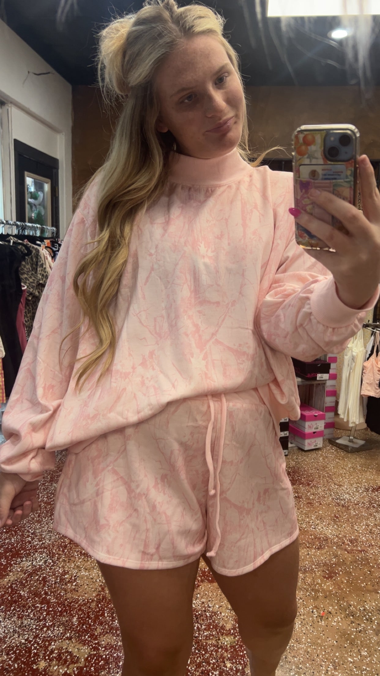 Pink camo set