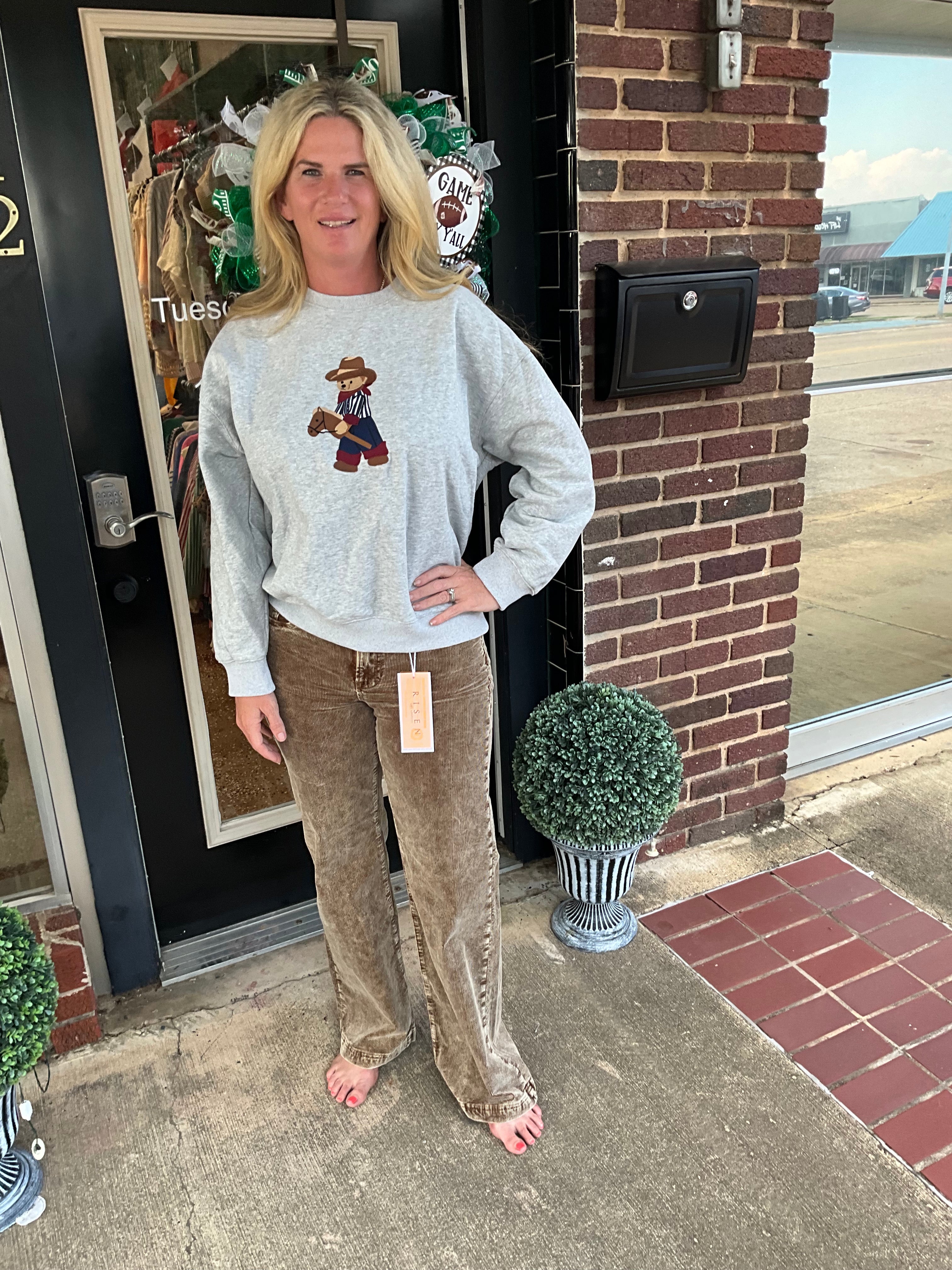 Cowboy teddy bear sweatshirt