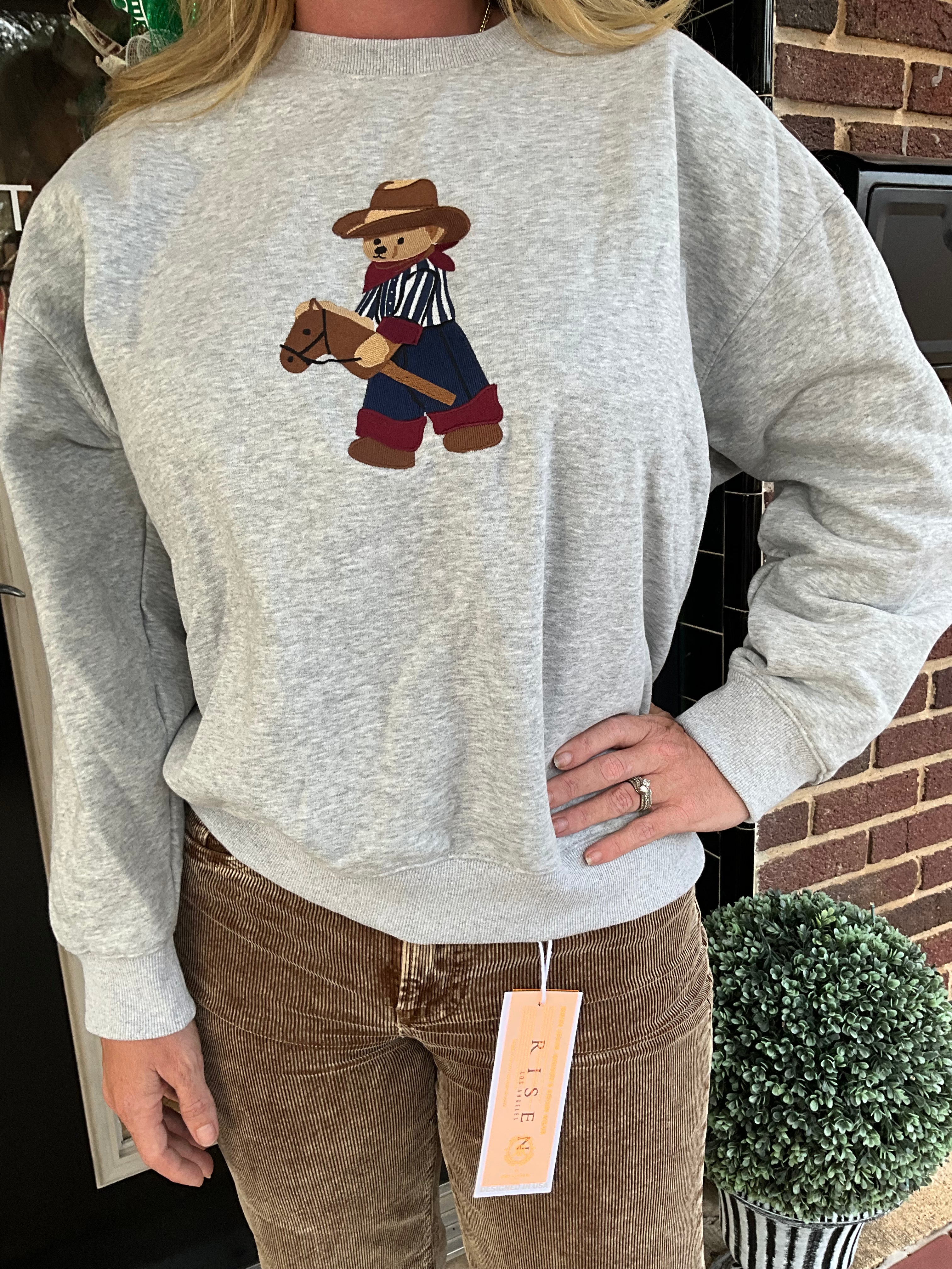 Cowboy teddy bear sweatshirt