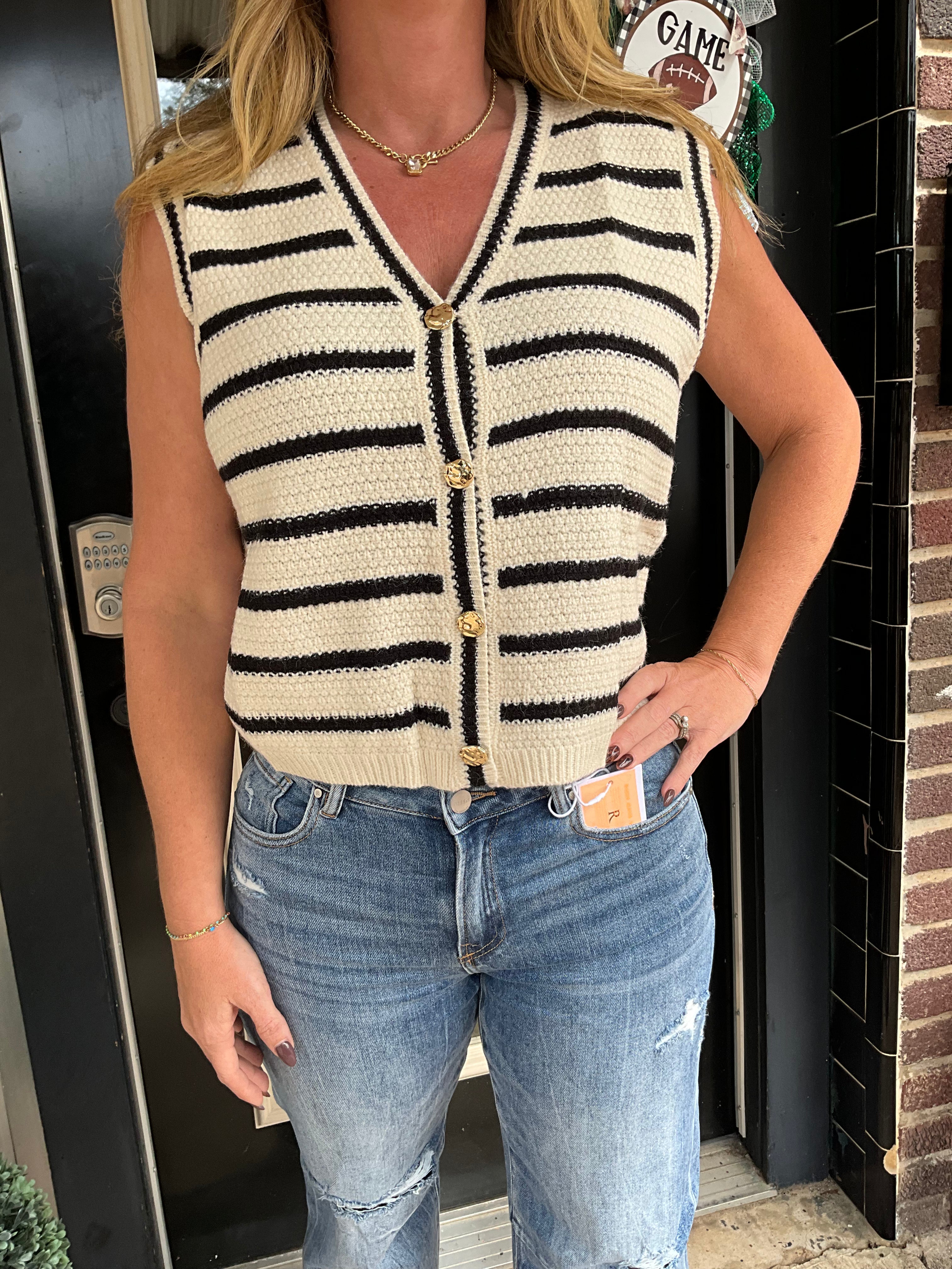 Button down sweater vest