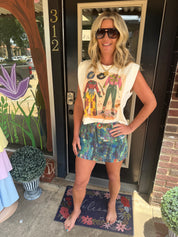 Bedazzled cowboy muscle tee