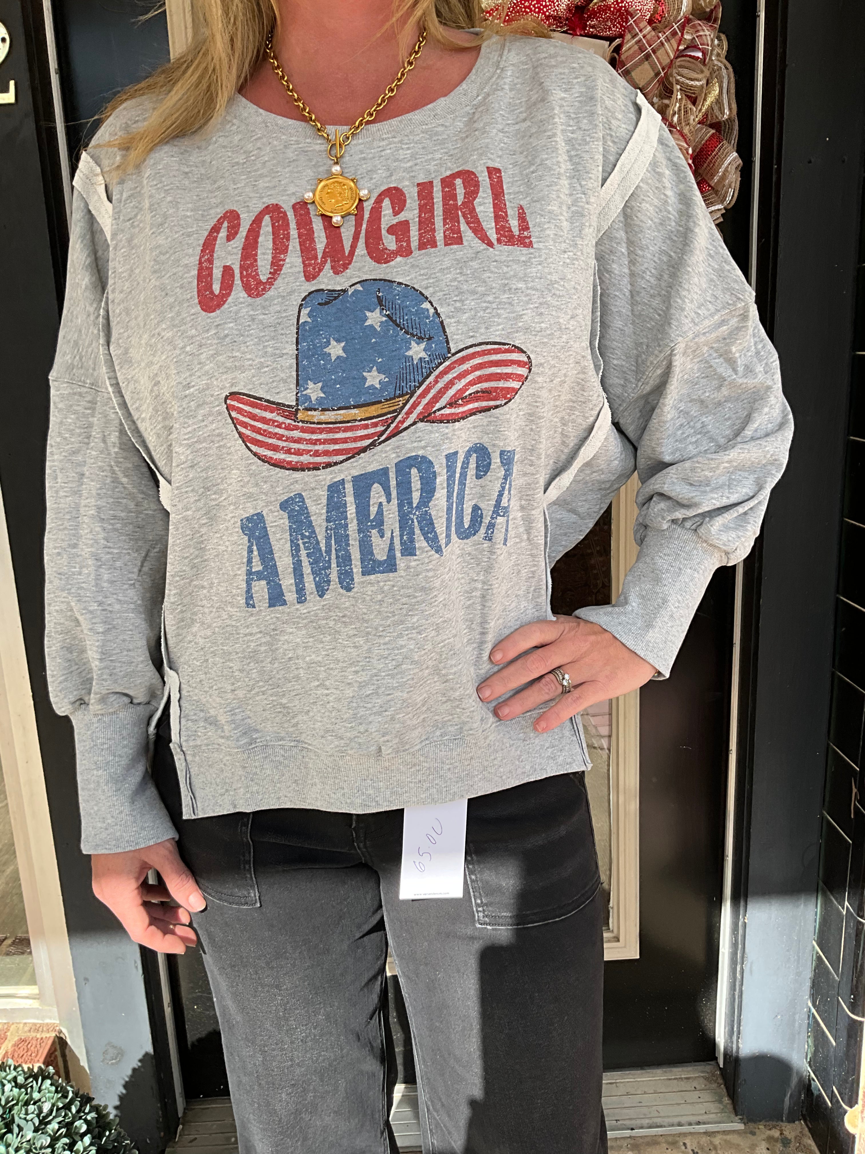 Cowgirl America Graphic Sweatshirt