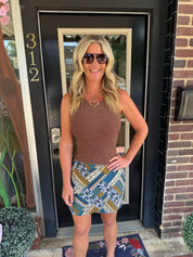 Blue Willow Patchwork Skort