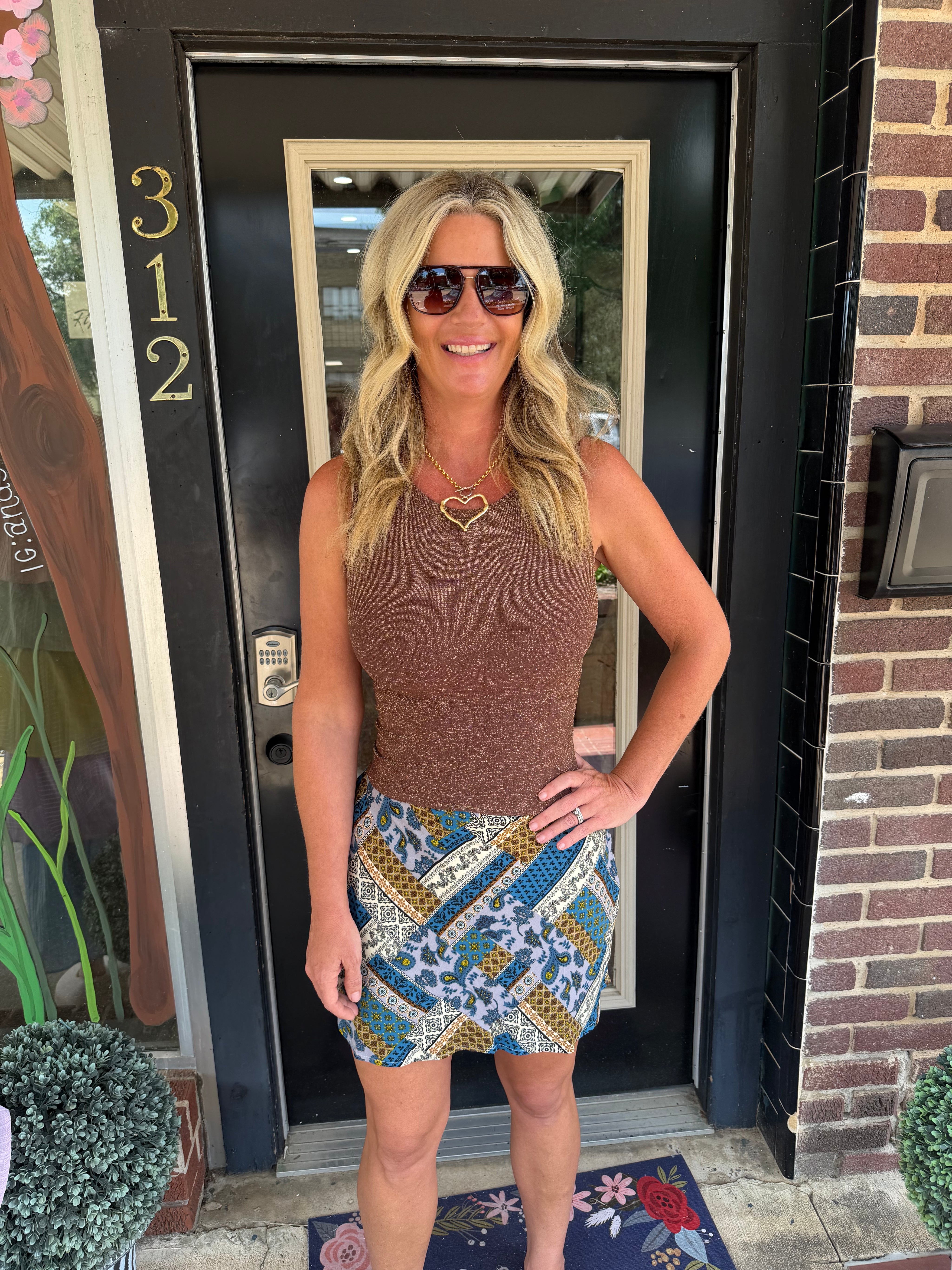 Blue Willow Patchwork Skort