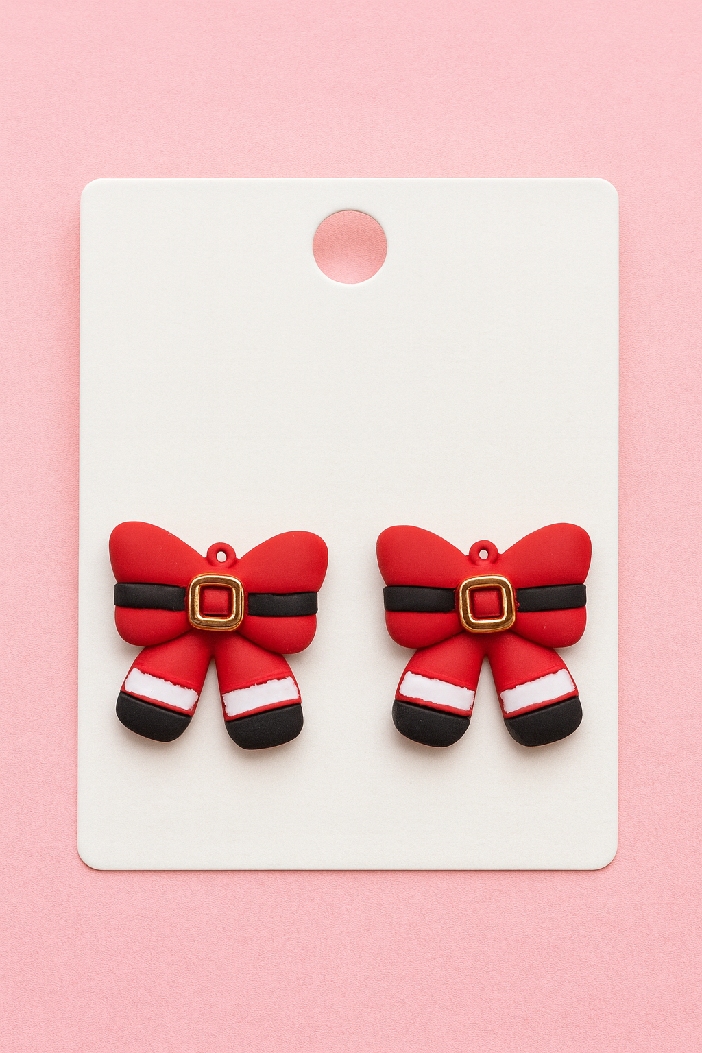 Santa bow earrings