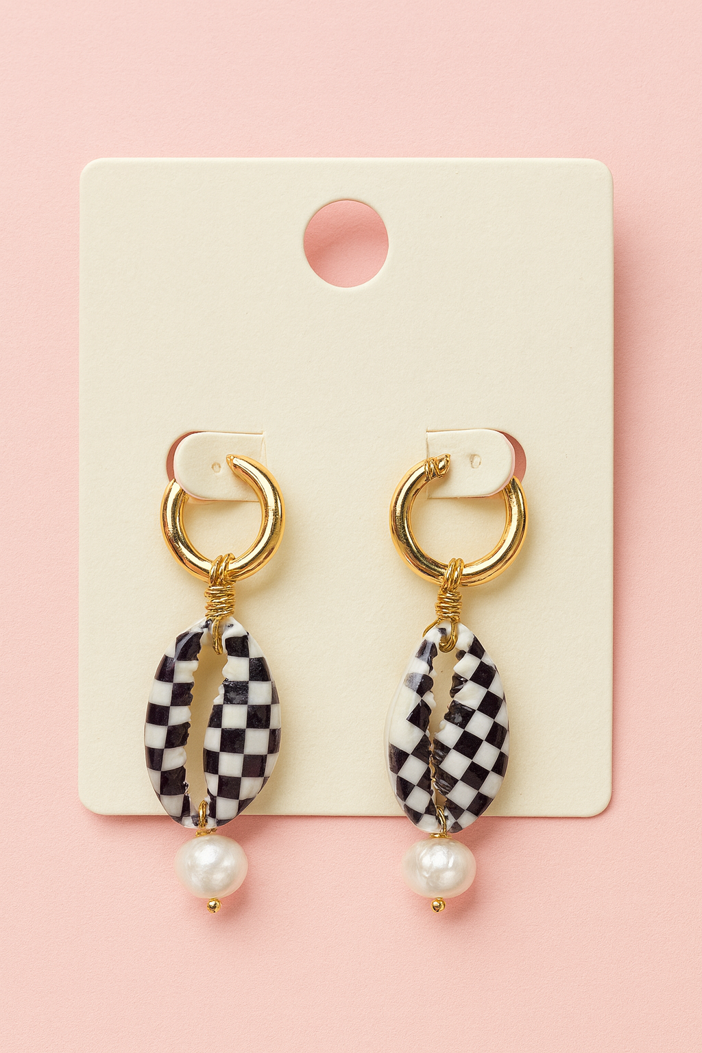 Checkered earring