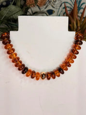 Amber Glow Beaded Statement Necklace