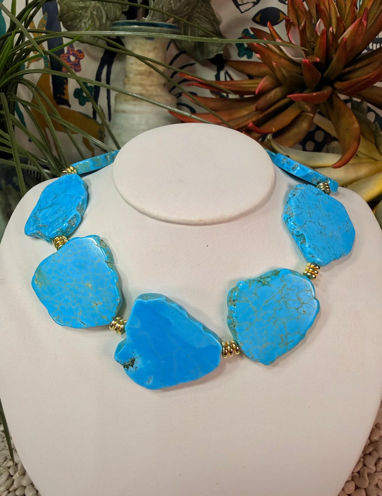 Natural Stone Statement Necklace