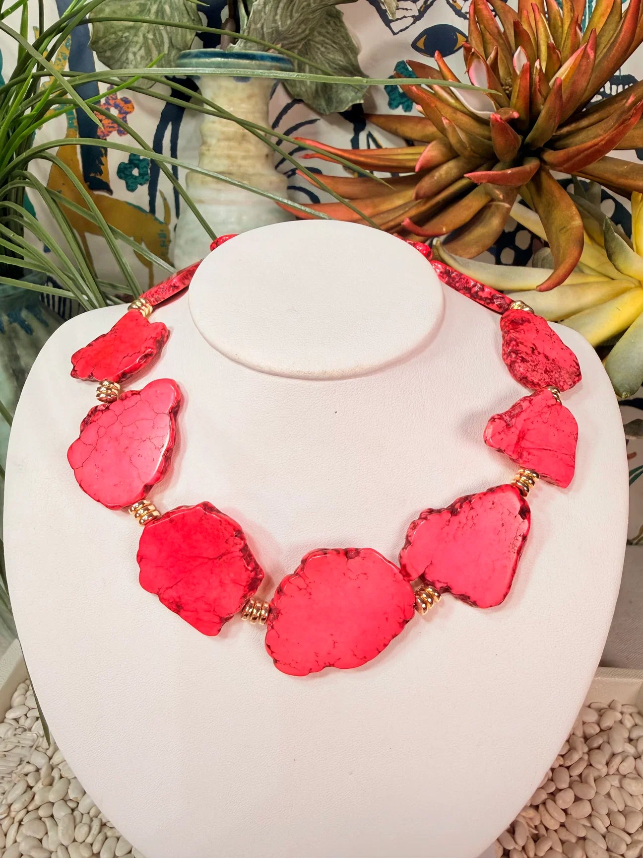 Natural Stone Statement Necklace