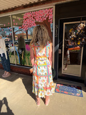 Garden Market Patchwork Floral Button-Front Midi Dress