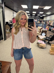 Blush Meadow Floral Tie-Front Tank