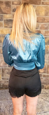 Emerald wrap blouse