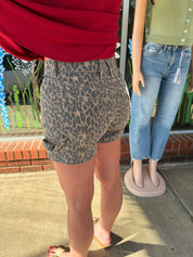 Hidden Leopard Print High Rise Denim Shorts – Stretch Cuffed Summer Shorts