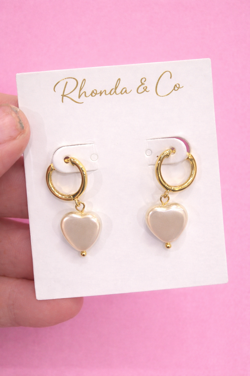 Blushing Heart Huggie Earrings 💗