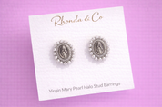 Heavenly Pearl Halo Stud Earrings