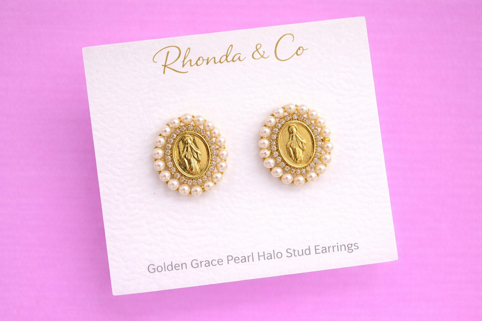 Heavenly Pearl Halo Stud Earrings