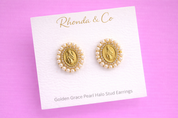Heavenly Pearl Halo Stud Earrings