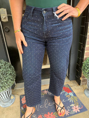 Midnight Sparkle lovervet cropped jeans