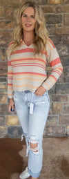 peach hooded sweater