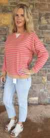 Pink and Brown oversized crewneck