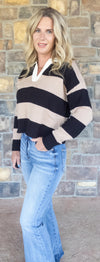 Collared contrast sweater