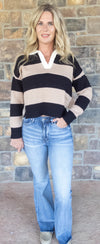 Collared contrast sweater