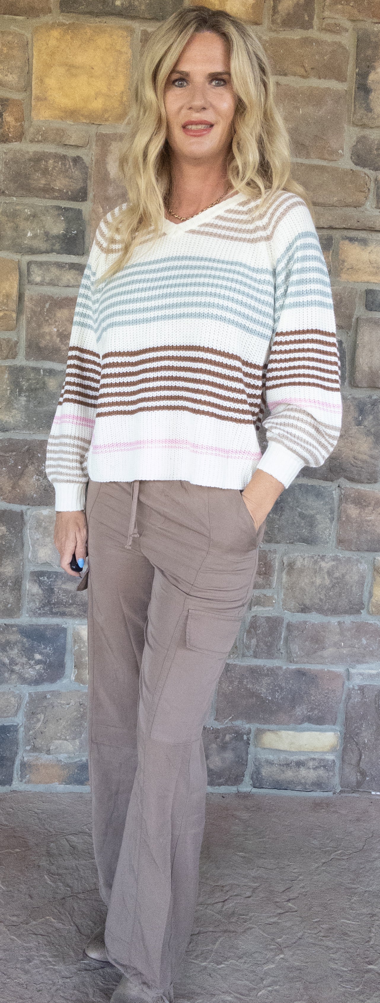 Cream and sage sweater