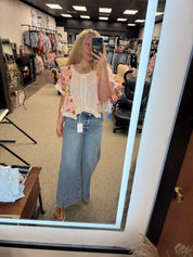 Blushing Garden Lace Patchwork Top