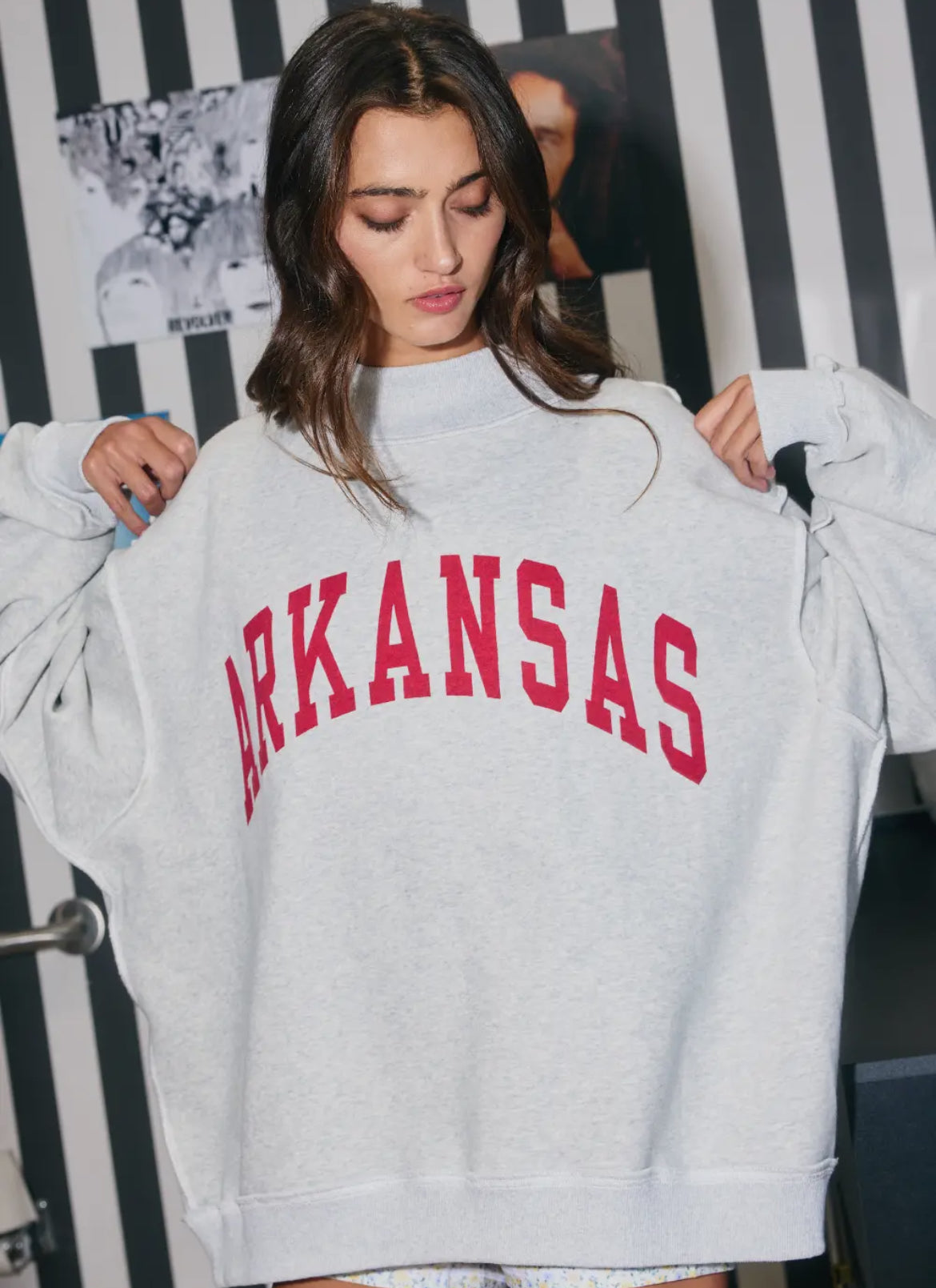 Arkansas reversible mock neck sweatshirt
