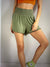 olive ruffle shorts