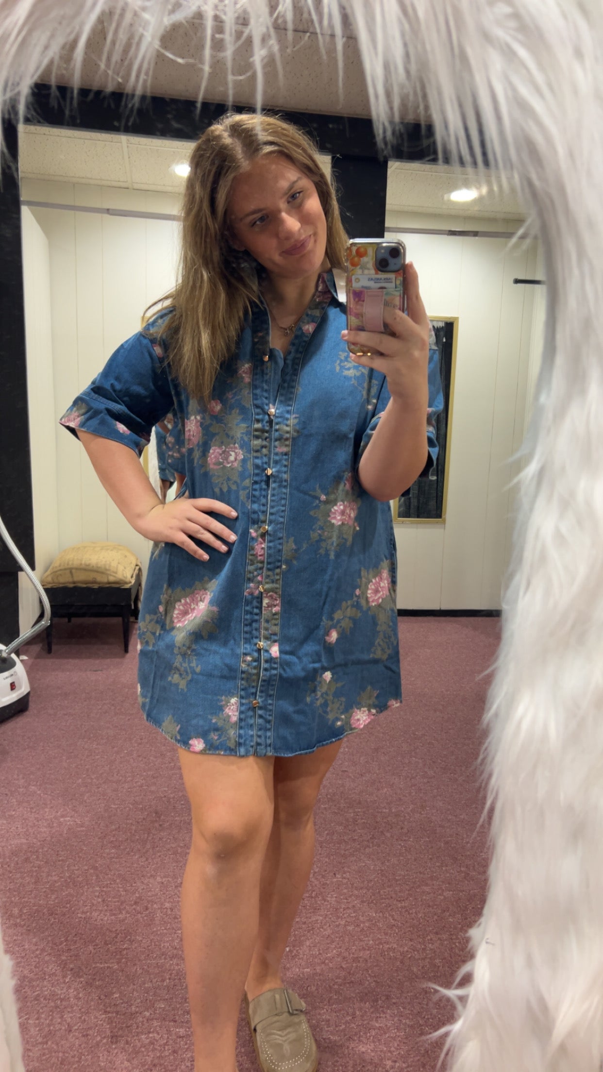 Denim blossom dress
