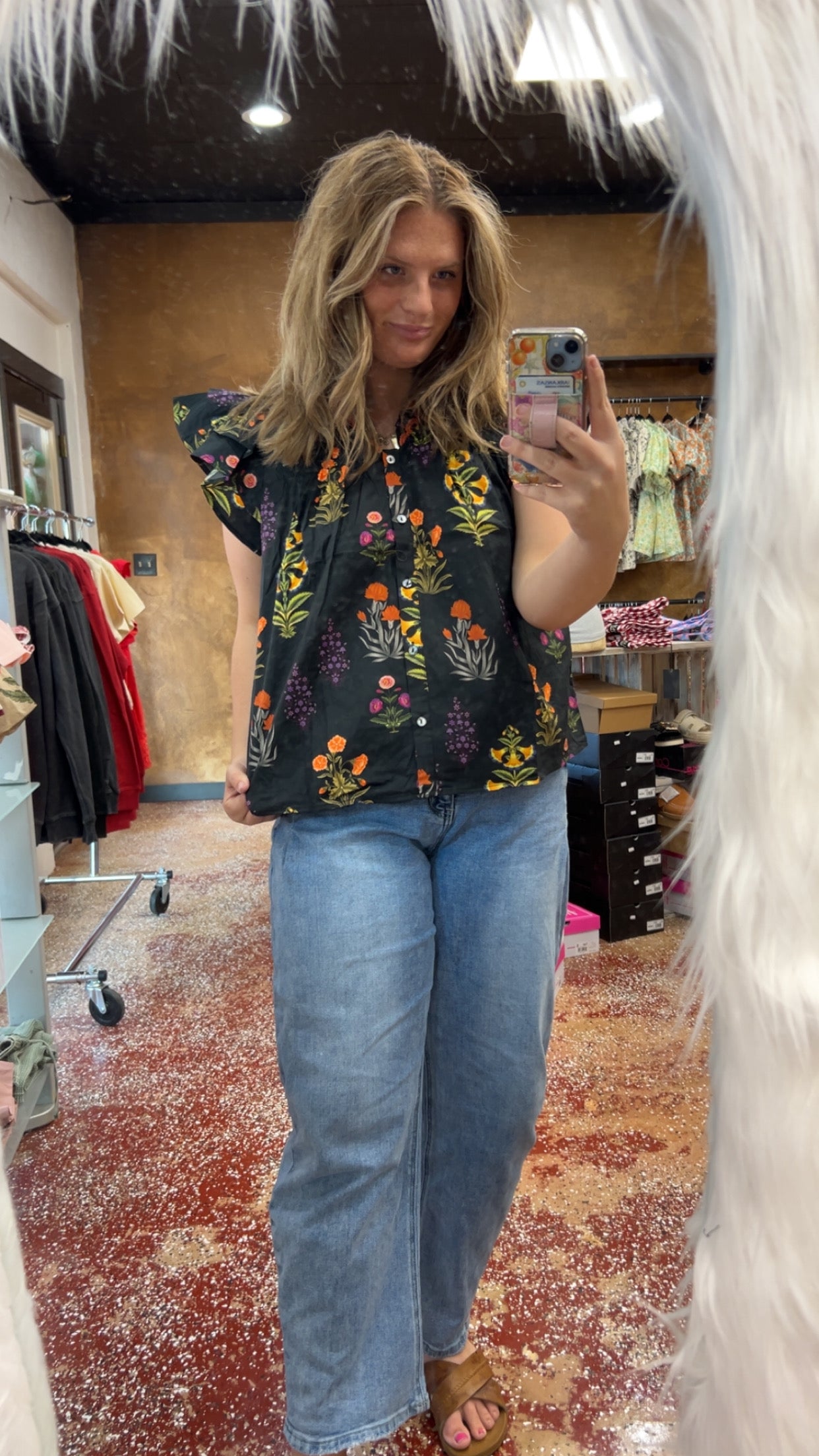 Midnight meadow blouse